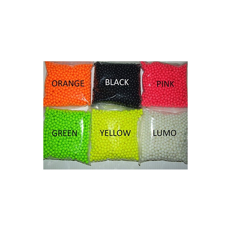 8mm FLURO ATTRACTOR BEADS LUMO ORANGE BLACK PINK GREEN YELLOWMIXED