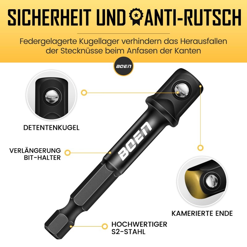 Mr.wintek 10pcs 3/8" Drive Socket Adapter Set, 1/4" SAE Hex