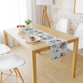 Snycler 13x48 Inch Table Runner Watercolor Floral Colorful Spring Summer Seasonal Kitchen Dining Table Luxury White Linen Decoration for Indoor Outdoor Dinner Party Decor