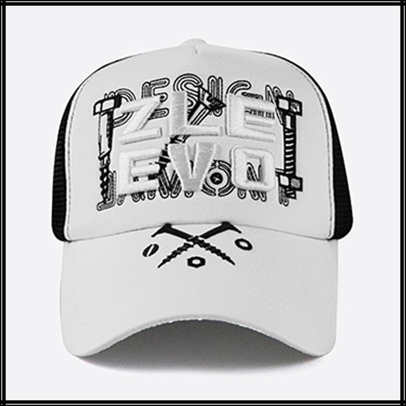 White Fang CA747 Mesh Cap, English Letters, Logo Hat, Running,
