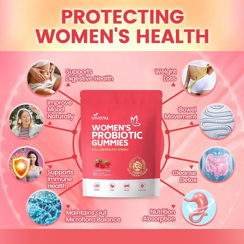 VivoNu Viginal Probiotic for Women, Women Probiotic Gummies, Feminine Balance