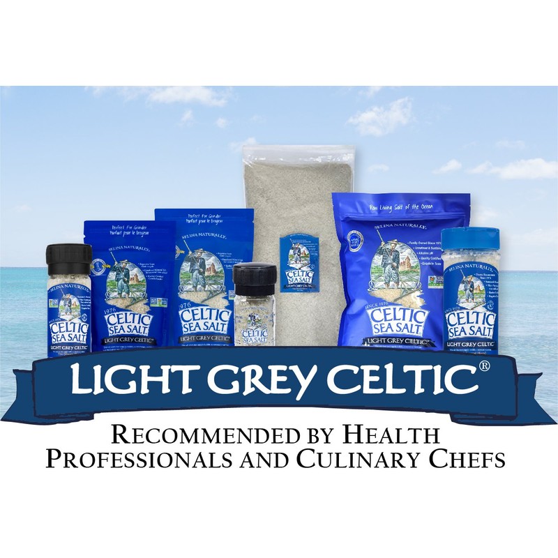 Celtic Sea Salt, Light Grey Grinder, 3 oz White