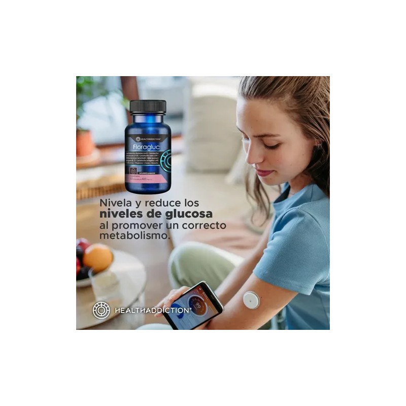 Healthaddiction Probióticos Glucosa Floragluc Apoyo Digestivo Control Biotina Magnesio Cromo