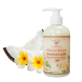 Island Soap & Candle Works Botanical Liquid Hand Soap - Vegan Hand Soap for Men and Women - Luxury Skincare for Bathroom - Hawaiian Gifts for Sensitive Skin - Plumeria - 8.5 Ounce Bottle