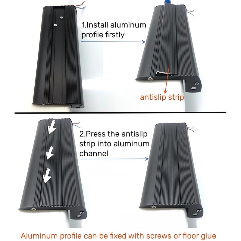 5Pack 1 Meter Anti-Slip Stair LED Aluminum Profile Safety Backlight