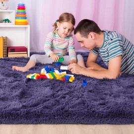 Noahas Fluffy Taro Purple Rug for Living Room,6x9 Area Rugs,Thick Plush Shag Rug,Big Fuzzy Carpet,Comfy Kids Rugs,Large Living Room Rugs,Soft Nursery Rug for Baby,Shaggy Rugs for Bedroom