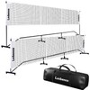 Losbenco Pickleball Net with Wheels Court Lines, Metal Frame &