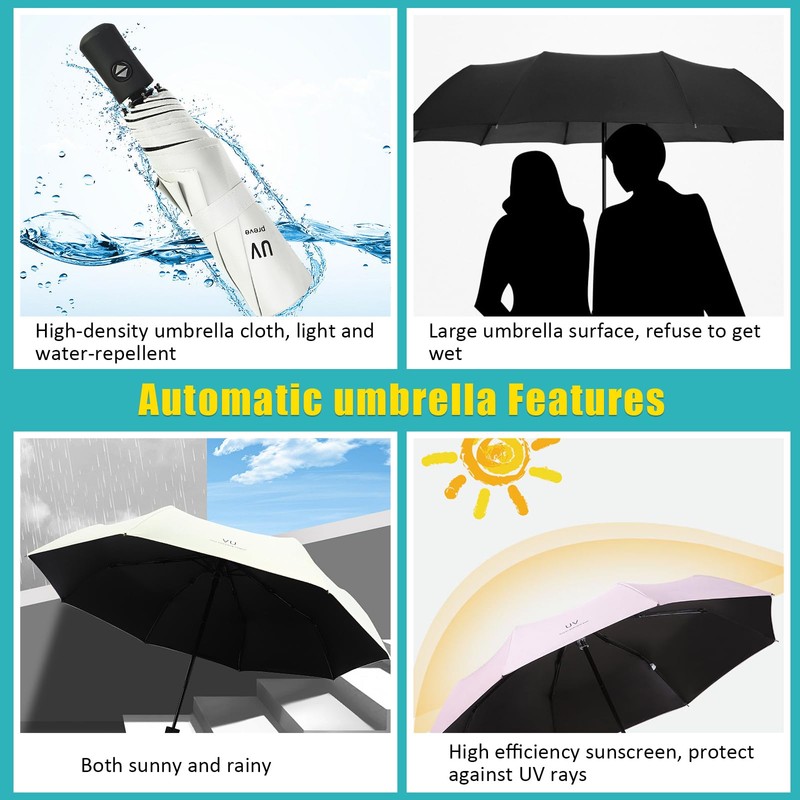 Desuibao Automatic Umbrella, Windproof Travel Umbrella, Retractable Folding Umbrella, Compact