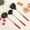 FJNATINH Silicone Wok Spatula,Ladle,Skimmer Ladle Tool Set,Stainless Steel Non Stick