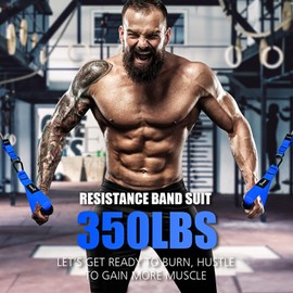 Resistance Bands, 350lbs Heavy Exercise Bands with Handles, Workout Bands Set for Working Out Men, Fitness Weight Bands for Strength Training, Stretching, Slim, Physiotherapy-Home Equipment