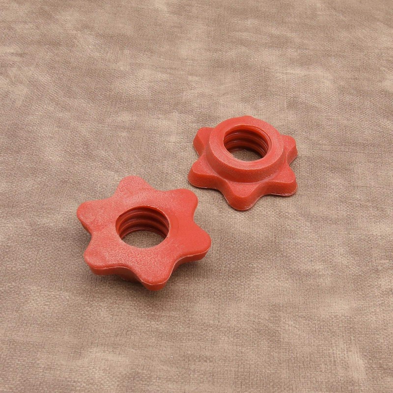 EMSea 4X 25mm Barbell Bar Hex Nuts 1 Inch Red