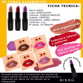 Bissú Kit 30 Labiales Bissu Humectantes Colección Completa Pack