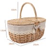 Picnic Basket, Outdoor Carrier, Removable Liner, Rustic Woven Wicker Basket