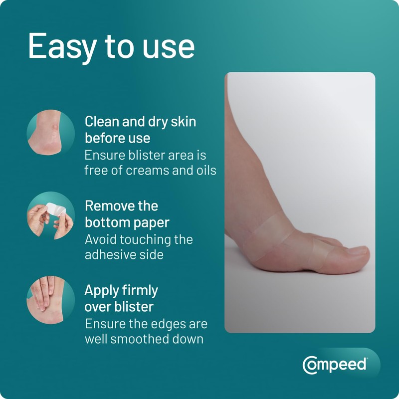 Compeed On Toes Blister Plasters, 8 Hydrocolloid Plasters, Foot Treatment,