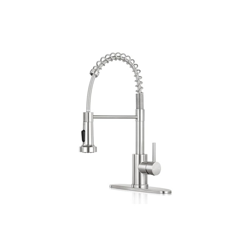 Kitchen Faucet with Pull Down Sprayer,Commercial Single Handle Stainless Steel