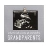 Pearhead Sonogram Photo Frame for Grandparents, Grandma and Grandma Baby Ultrasound Picture Frame, Pregnancy Announcement Keepsake Frame, Distressed Gray