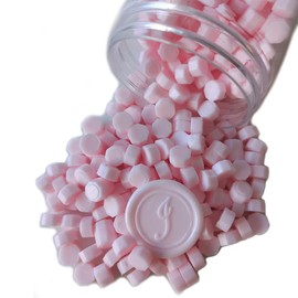 400 Pieces Sealing Wax Beads Seal Stamp, PORXFLY Pink Wax Seal Beads Great for Wedding Invitations, Wine Packages,Cards Envelopes, Gift Wrapping (Light Powder)