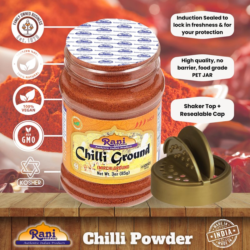 Rani Chilli Powder (Mirchi) Ground Indian Spice 3oz (85g) PET