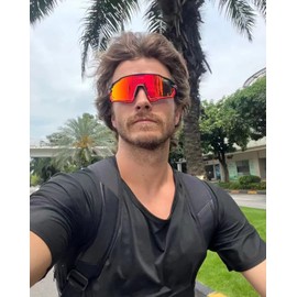 X-TIGER Polarized Cycling Glasses with 5 Interchangeable Lenses,MTB Biking Baseball Running Sports Sunglasses for Men Women