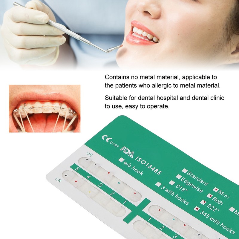 20pcs Dental Orthodontics Brackets Ceramic Roth 0.22 3-4-5 Hooks Teeth