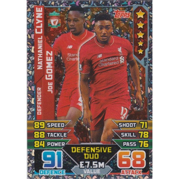 Match Attax 2015/2016 N Clyne & J Gomez Liverpool Duo