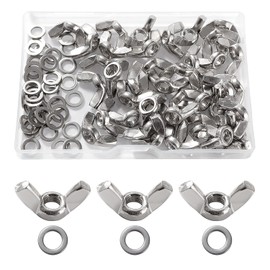Lyeteung 40 pieces M5 wing nut, stainless steel wing groove, metric wing nut, with 40 pieces washers, for DIY tools, electronic devices hardware