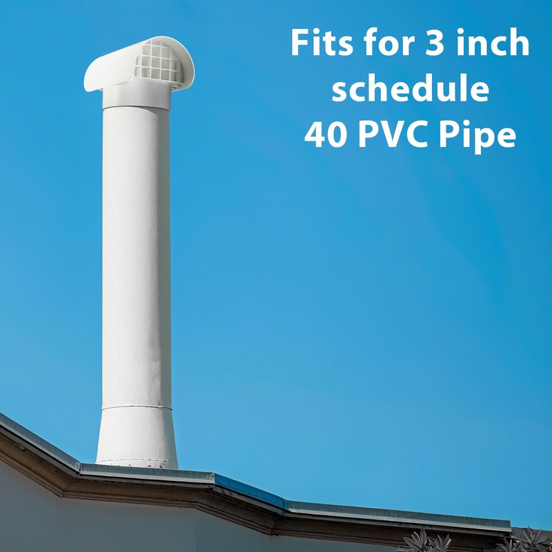 Innconee 3 Inch Radon Vent Cap for Schedule 40 Pipes