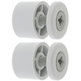 cyclingcolors 2x Round Roller Shutter End Stoppers 15 mm Diameter 22 mm PVC with Washer and Screw Blind Window Unwinding Box Carpentry Light Grey