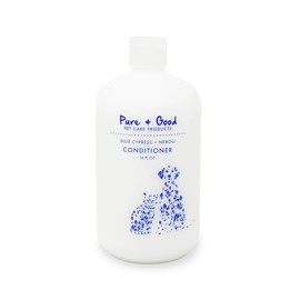 Pure + Good - Blue Cypress + Neroli Conditioner, Calming Blue Cypress and Neroli Blossoms, Formulated for All Pets, Gentle and Cleansing, Made in The USA, Cruelty Free, 16 fl oz, White