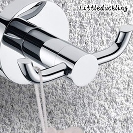 2pcs Stainless Steel Towel Holder Hooks Brass Chrome Door Bathroom Robe 2 Hook Hat Clothes Wall Door Hanger