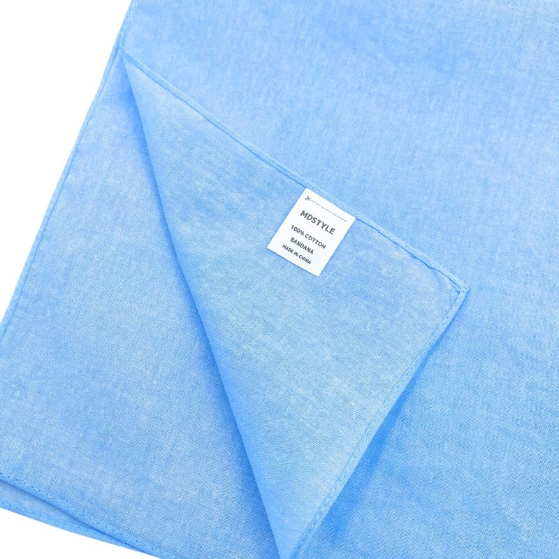 MDSTYLE 100% Cotton Solid Color Bandana for Men & Women
