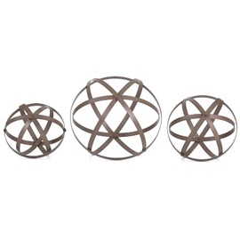 Wenbery Set of 3 Metal Garden Spheres, Metal Folding Orb Garden Ball for Patio Yard Decor, Dia 12", 9", 7"