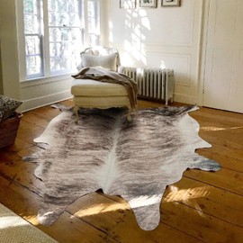 Tumbleweed Velvet Brindle 2 Synthetic Cowhide Rug - Luxurious Cow Print Rug for Versatile Decor - Cowhide Rug Ideal for Living Rooms, Bedrooms & Offices - Medium 5' x 7'