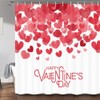 KOTOM Valentine's Day Shower Curtain, Creativity Heart-Shaped Petal, Polyester Fabric Bath Curtain for Bathroom, 69X70in, Bath Accessories 12 Hooks Included