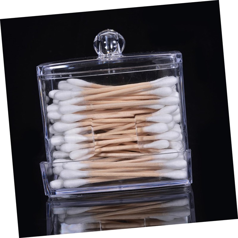 STOBAZA 3pcs Box Cotton Buds Box Acrylic Storage Case for