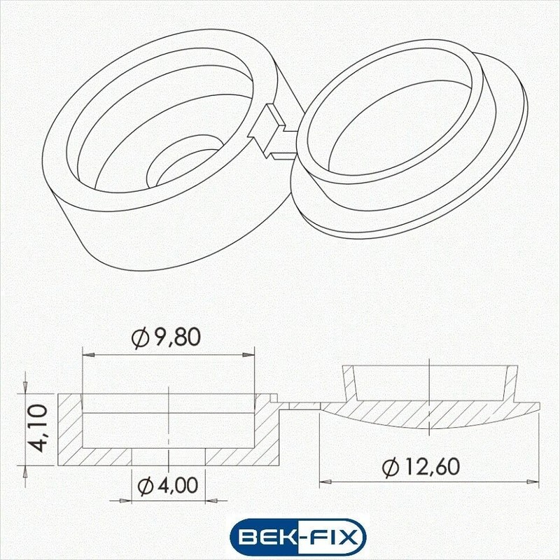 BEK-FIX® Number Plate Screws and Caps Fitting Kit, White Yellow