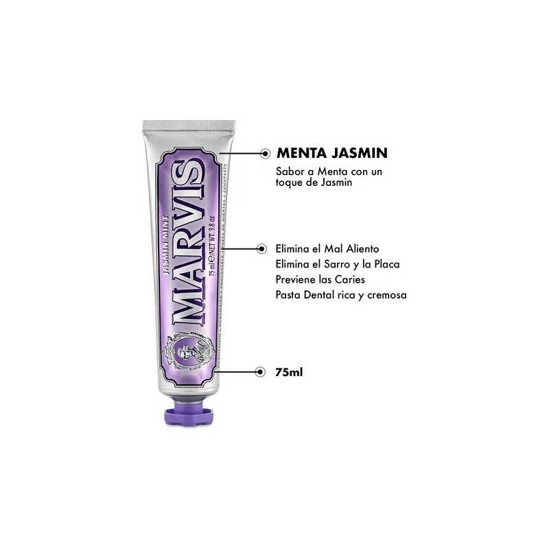 Marvis Pasta Dental Jazmín 75ml., Anticaries, Contra Gingivitis (Inflamación De
