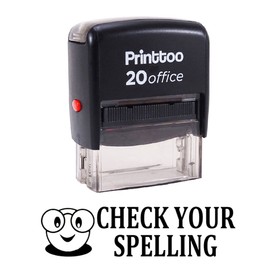 Printtoo Self Inking Check Your Spelling Rubber Stamp Office Stationary Custom Stamp-Black