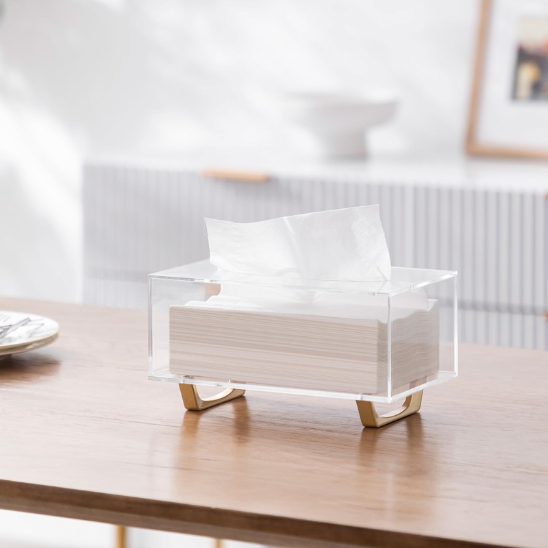 HBlife Clear Tissue Box Cover Rectangle Acrylic Tissue Box Holder
