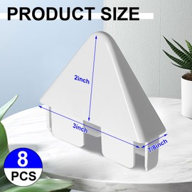 Pelopy 8 Packs Vinyl Picket Fence Caps 7/8" x 3" Vinyl Picket Fence Parts White Post caps for Outdoor Garden (Pointed Style)
