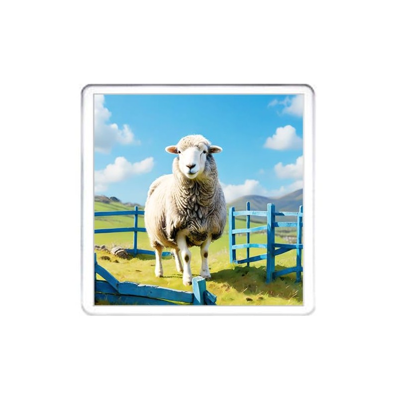 Sheep Coaster Set. 4 different Sheep Pictures on 10cm x