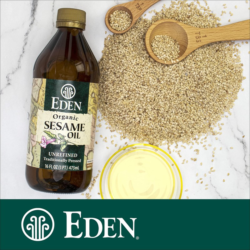 Eden Organic Sesame Oil, Unrefined, Extra Virgin, Traditionally Pressed, 16