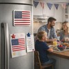 American Flag Metal Fridge Magnet, Square 3D Zinc Alloy Refrigerator