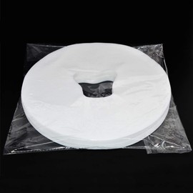 100Pcs Disposable Face Cradle Covers White Breathing Non-Woven Massage Face Headrest Covers Sheet for Massage Tables and Massage Chairs for Beauty Salon Spa or Home Use