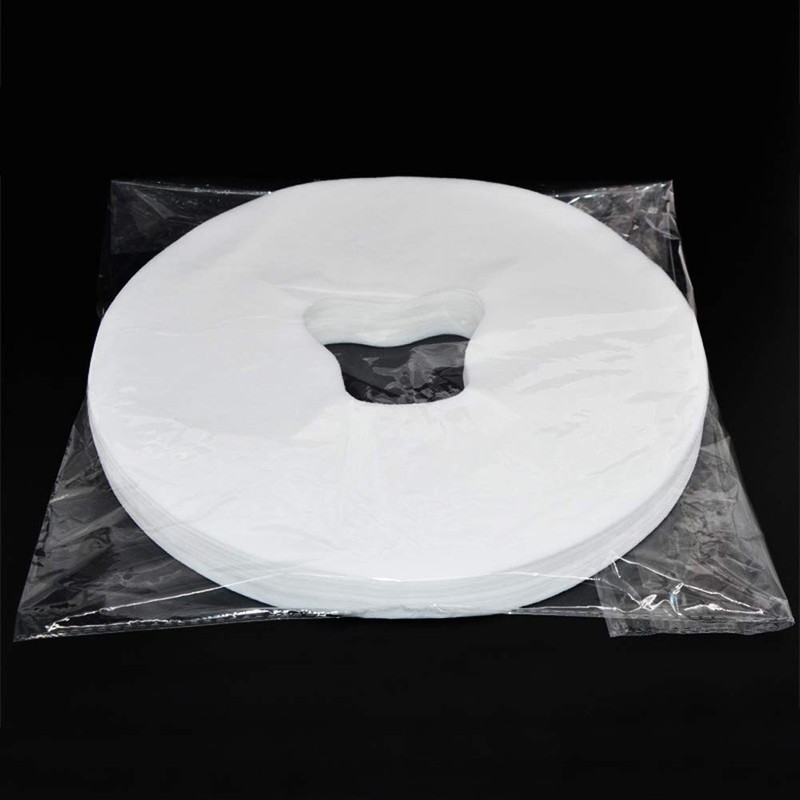 100Pcs Disposable Face Cradle Covers White Breathing Non-Woven Massage Face