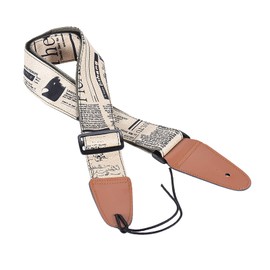 Guitar Strap, Comfortable Adjustable Guitar Shoulder Strap Synthetic Leather Ends for Acoustic Folk Classic Electric Guitars Bass