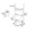 Buzowruil 3-Tier Rolling Utility Cart, Storage Cart with Handle Multi-Purpose