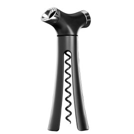 Quirky PVSR2-XBEU Corkscrew with Pouring Spout and Stopper, Black