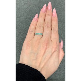 .925 Sterling Silver 1/3 Cttw Lab Grown Green Emerald Gemstone May Birthstone Stacking Ring- Size 7