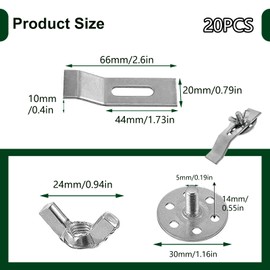 20 PCS Undermount Sink Brackets, Undermount Sink Clips Kitchen Sink Fixing Clips Sink Mounting Kit Manganese Steel Sink Bracket and Supports